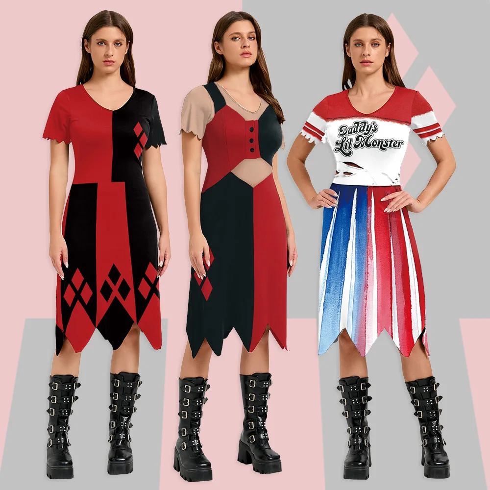 Zawaland Хэллоуин клоун женское платье косплей фильм клоун Харлин принт костюм с v-образным вырезом Хэллоуин парад вечерние наряды нарядное платье
Zawaland Хэллоуин клоун женское платье косплей фильм клоун Харлин принт костюм с v-образным вырезом Хэллоуин парад вечерние наряды нарядное платье