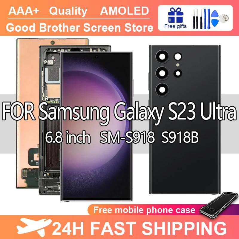 Супер AA+ для AMOLED для Samsung Galaxy S23 Ultra ЖК-дисплей Цифровой сенсорный экран для Samsung S23Ultra 5G Дисплей S918 SM-S918B
Супер AA+ для AMOLED для Samsung Galaxy S23 Ultra ЖК-дисплей Цифровой сенсорный экран для Samsung S23Ultra 5G Дисплей S918 SM-S918B