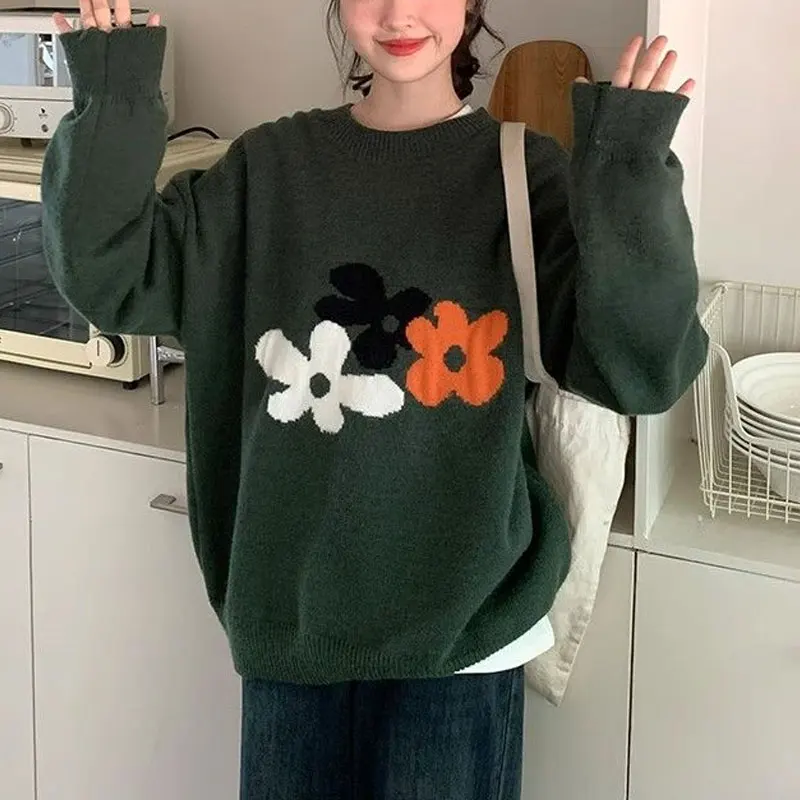 Autumn Winter Floral Sweaters Vintage Stylish Jacquard Weave Women's Clothing Casual Korean Round Neck Loose Knitted Jumpers New
Autumn Winter Floral Sweaters Vintage Stylish Jacquard Weave Women's Clothing Casual Korean Round Neck Loose Knitted Jumpers New