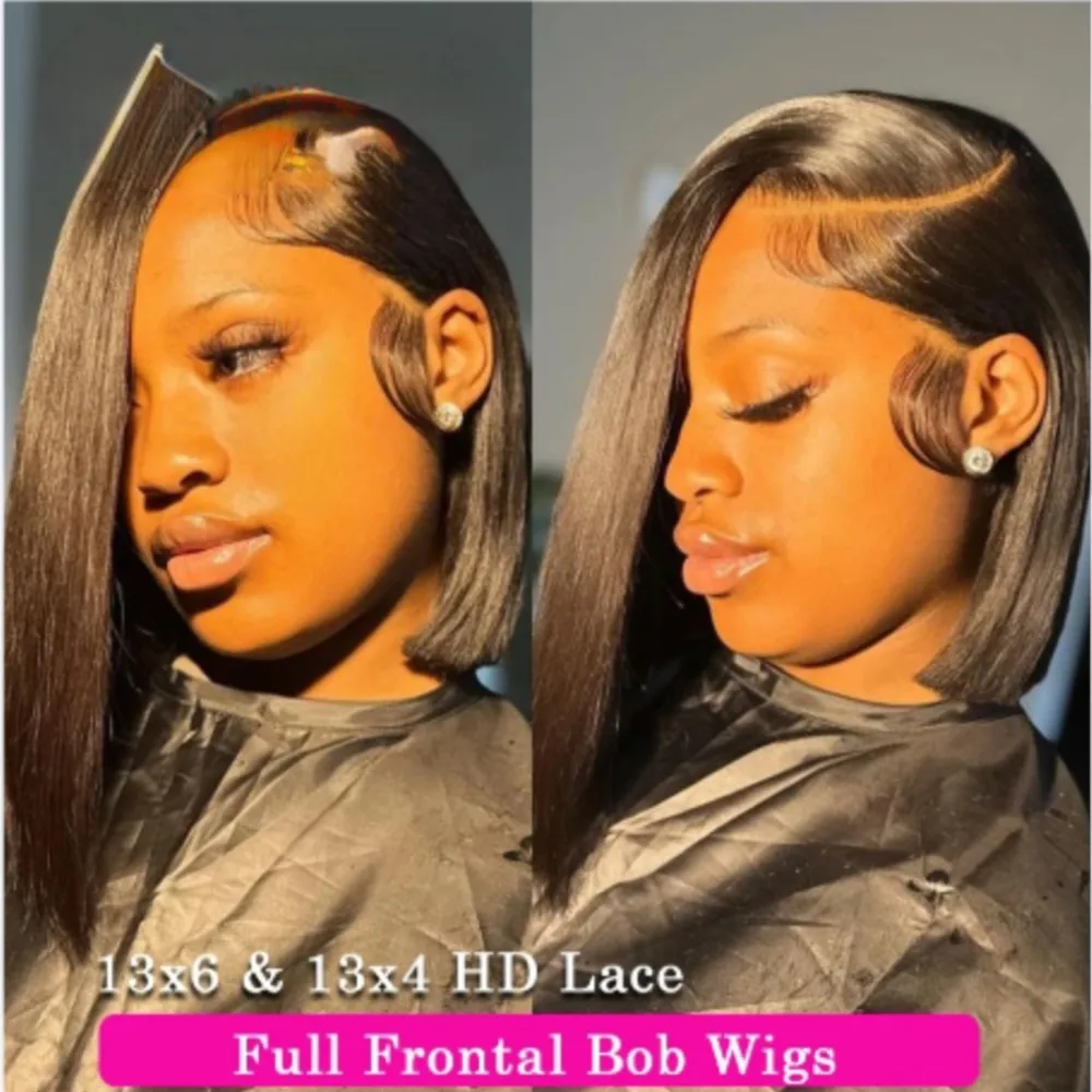 Wow Angel 13X4/13x6 HD Lace Full Frontal Short Bob Human Hair Wigs Straight Bob Wigs Bleached Knots Pre-Plucked Hair For Woman
Wow Angel 13X4/13x6 HD Lace Full Frontal Short Bob Human Hair Wigs Straight Bob Wigs Bleached Knots Pre-Plucked Hair For Woman