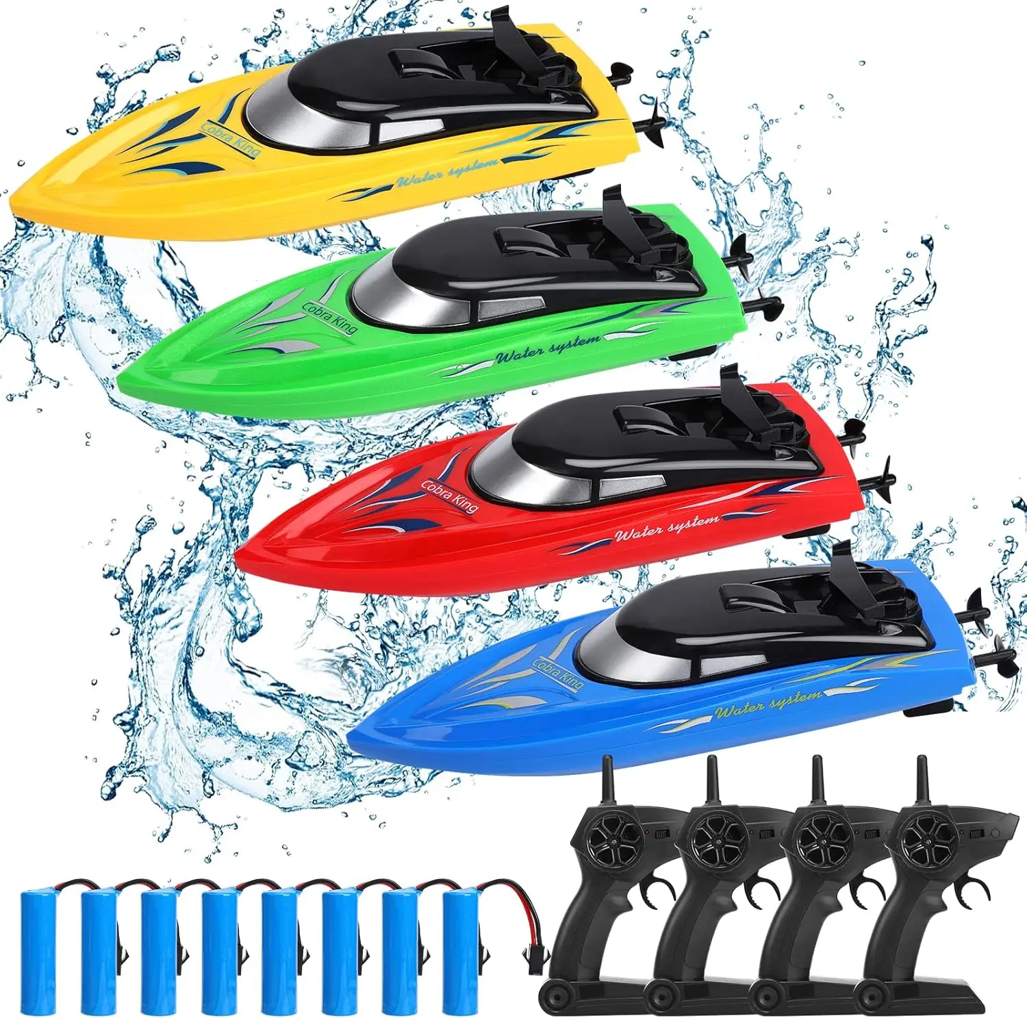 Remote Control Boats for Kids and Adults, 4-Pack High Speed 2.4G RC Boat 10km/h, Fast Toy Boat for Pools and Lakes with 8 Rechargeable Batteries
Remote Control Boats for Kids and Adults, 4-Pack High Speed 2.4G RC Boat 10km/h, Fast Toy Boat for Pools and Lakes with 8 Rechargeable Batteries