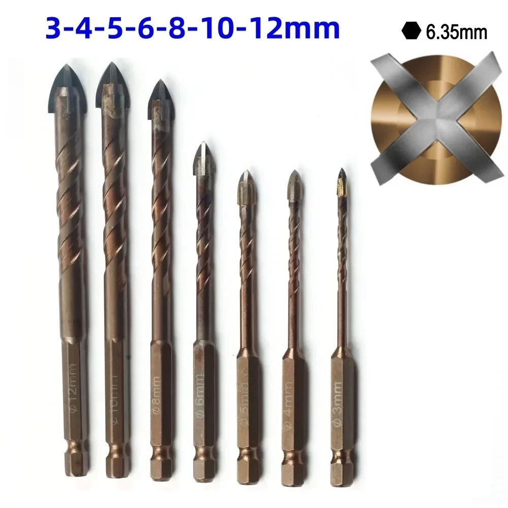 4/5/7pc 3-12mm Ceramic tile drilling bit High hardness four blade impact drill bit Glass concrete marble special alloy drill bit
4/5/7pc 3-12mm Ceramic tile drilling bit High hardness four blade impact drill bit Glass concrete marble special alloy drill bit