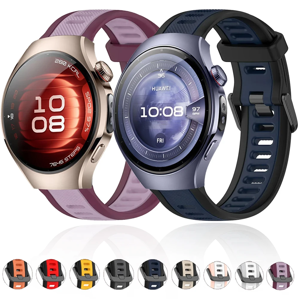 18mm 22mm Two-color Silicone Strap for Huawei Watch 5/GT5 Pro 46mm 42mm Sport Watchband for Huawei Watch GT5/GT4 41mm 46mm Strap
18mm 22mm Two-color Silicone Strap for Huawei Watch 5/GT5 Pro 46mm 42mm Sport Watchband for Huawei Watch GT5/GT4 41mm 46mm Strap