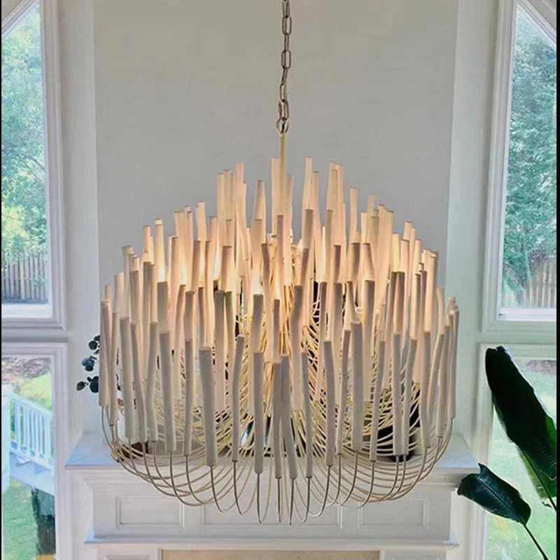 Nordic living room bedroom solid wood stick wood beads bohemian style French retro cream wind chandelier
Nordic living room bedroom solid wood stick wood beads bohemian style French retro cream wind chandelier