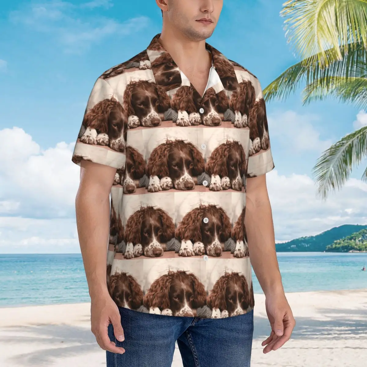 English Springer Spaniel Hawaiian Shirts Casual Men Short Sleeve Shirt for Summer Beach Men's Lapel Tops
English Springer Spaniel Hawaiian Shirts Casual Men Short Sleeve Shirt for Summer Beach Men's Lapel Tops