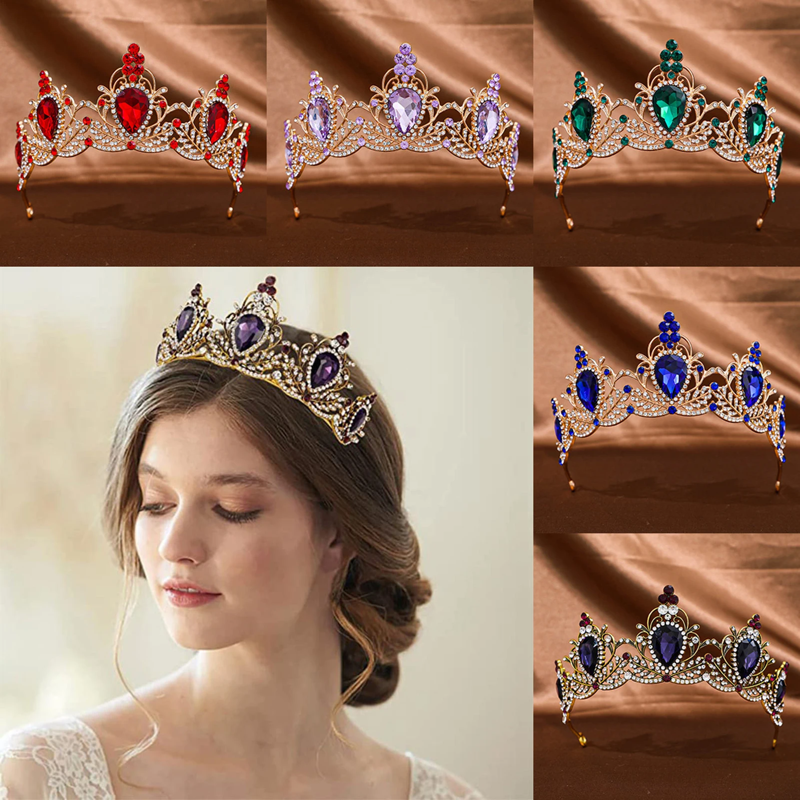 Vintage Fashion Girls Princess Crystal Crowns Hair Accessories Tiara Women Party Dress Crown Rhinestone Bridal Crown Jewelry
Vintage Fashion Girls Princess Crystal Crowns Hair Accessories Tiara Women Party Dress Crown Rhinestone Bridal Crown Jewelry