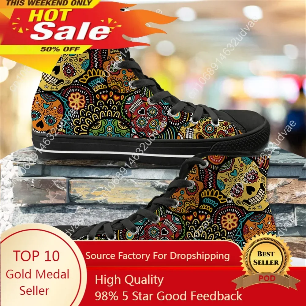 Men Vulcanized Sneakers High Top Canvas Shoes Classic Sugar Skulls Brand Design Men's Flats Shoes Lace Up Footwear
Men Vulcanized Sneakers High Top Canvas Shoes Classic Sugar Skulls Brand Design Men's Flats Shoes Lace Up Footwear