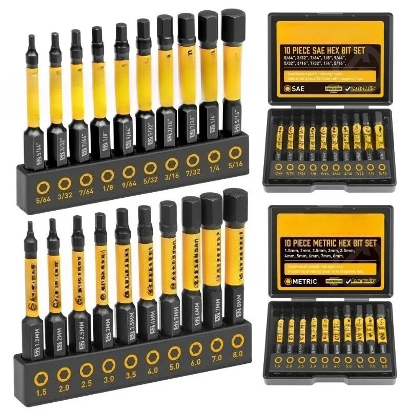 20 Piece Hex Wrench Drill Bit Set with Magnetic Tip and Storage Box Hexagonal wrench drill set
20 Piece Hex Wrench Drill Bit Set with Magnetic Tip and Storage Box Hexagonal wrench drill set
