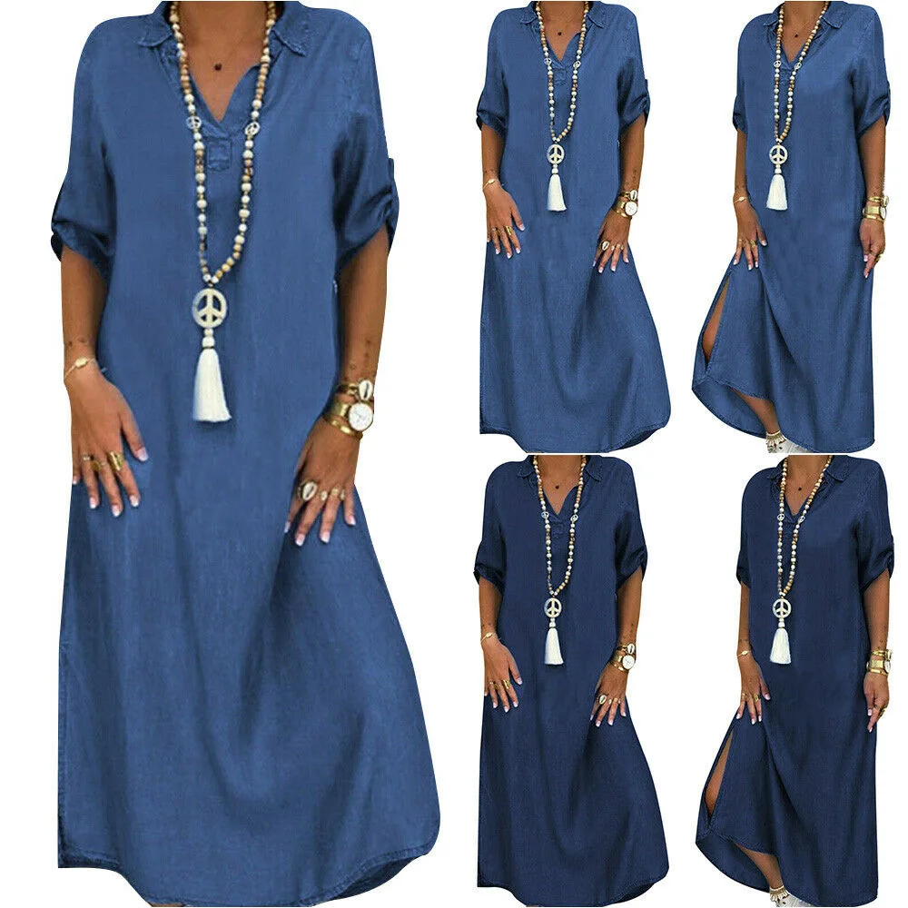 2025 European and American Large-size Women's Denim Dress Foreign Trade Solid Color Large-size Dress
2025 European and American Large-size Women's Denim Dress Foreign Trade Solid Color Large-size Dress