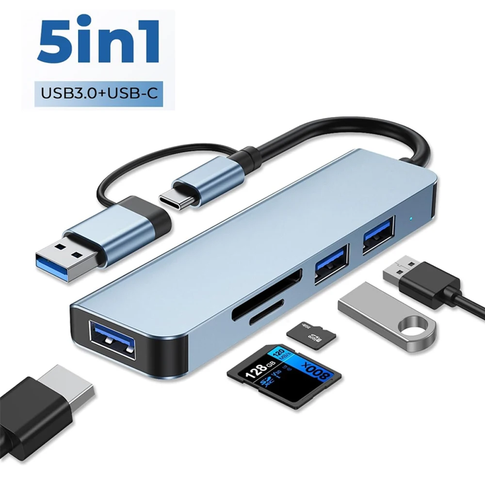 USB-концентратор, 5 портов, несколько USB-концентраторов, устройство чтения карт TF/SD, USB-сплиттер, USB-расширитель 5 в 1, совместимый с MacBook/Pad Pro/Dell
USB-концентратор, 5 портов, несколько USB-концентраторов, устройство чтения карт TF/SD, USB-сплиттер, USB-расширитель 5 в 1, совместимый с MacBook/Pad Pro/Dell