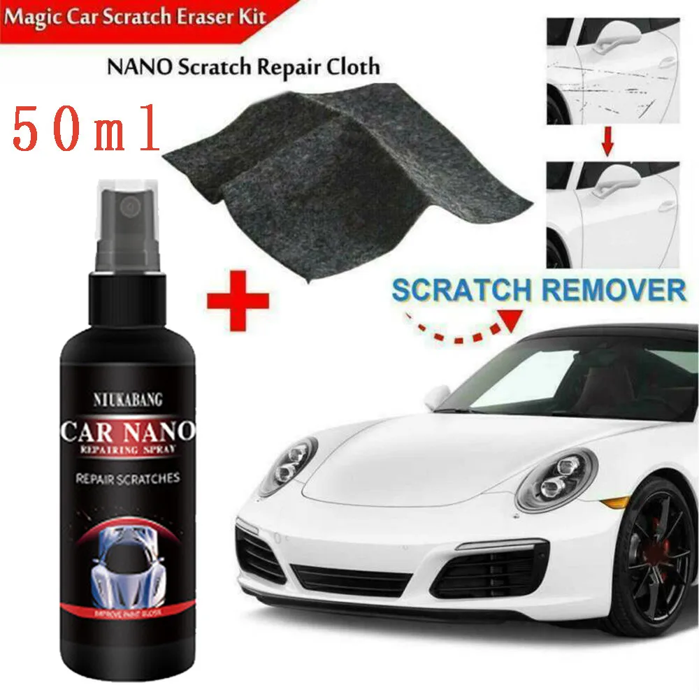 50ML Nano Cloth Car Scratch Remover Cloth&Car Repairing Spray Coat Oxidation Liquid Car Wash & Maintenance Tools
50ML Nano Cloth Car Scratch Remover Cloth&Car Repairing Spray Coat Oxidation Liquid Car Wash & Maintenance Tools