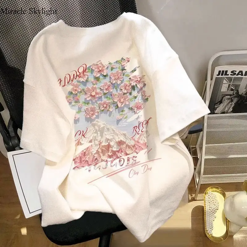 White T Short Sleeved Summer Top Bottom t-shirt female Pure Cotton For Women, Couple Outfit
White T Short Sleeved Summer Top Bottom t-shirt female Pure Cotton For Women, Couple Outfit