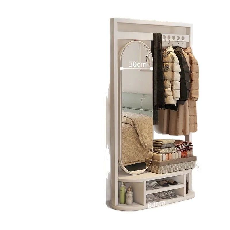 Solid wood floor-to-ceiling coat rack with mirror household bedroom floor-to-ceiling clothes storage
Solid wood floor-to-ceiling coat rack with mirror household bedroom floor-to-ceiling clothes storage