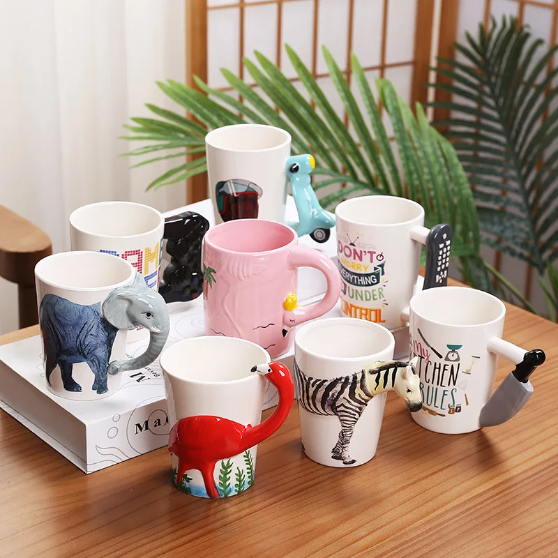 3D Animal Shaped Ceramic Mug, Rooster Elephant Tiger Zebra Parrot Porcelain Cup, Breakfast Cup for Kids
3D Animal Shaped Ceramic Mug, Rooster Elephant Tiger Zebra Parrot Porcelain Cup, Breakfast Cup for Kids