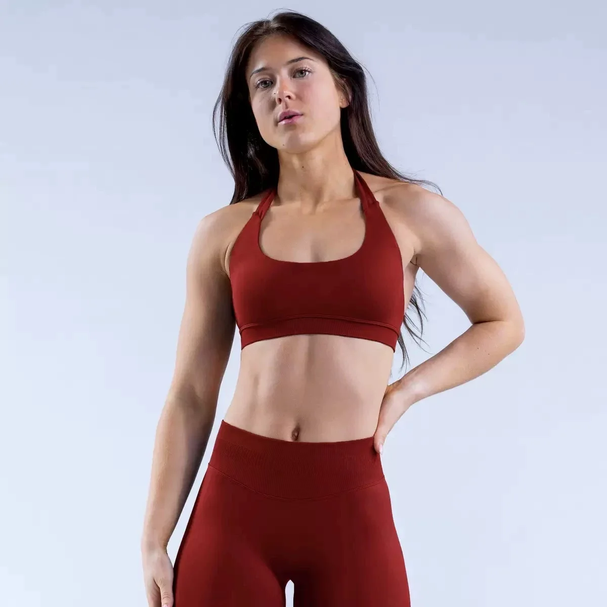 Summer Sports Bra Women Seamless Halter Neck Strap Bra With Padded Breathable Open Back Yoga Top Bra Medium Support Gym Crop Top
Summer Sports Bra Women Seamless Halter Neck Strap Bra With Padded Breathable Open Back Yoga Top Bra Medium Support Gym Crop Top