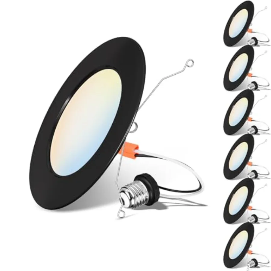LED Recessed Light 6 Inch Can Lights Color Selectable 2700/3000/4000/5000/6000K 5CCT 9W=120W 1000LM Dimmable Downlight with E26
LED Recessed Light 6 Inch Can Lights Color Selectable 2700/3000/4000/5000/6000K 5CCT 9W=120W 1000LM Dimmable Downlight with E26