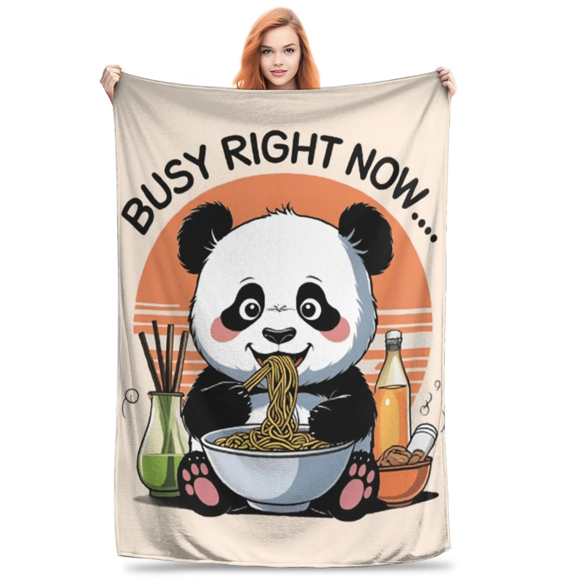 Busy Right Now Panda Cute Noodle Lover Funny Design Blanket Multi-function Flannel Sofa Throw Blanket for Home Bedroom Travel
Busy Right Now Panda Cute Noodle Lover Funny Design Blanket Multi-function Flannel Sofa Throw Blanket for Home Bedroom Travel