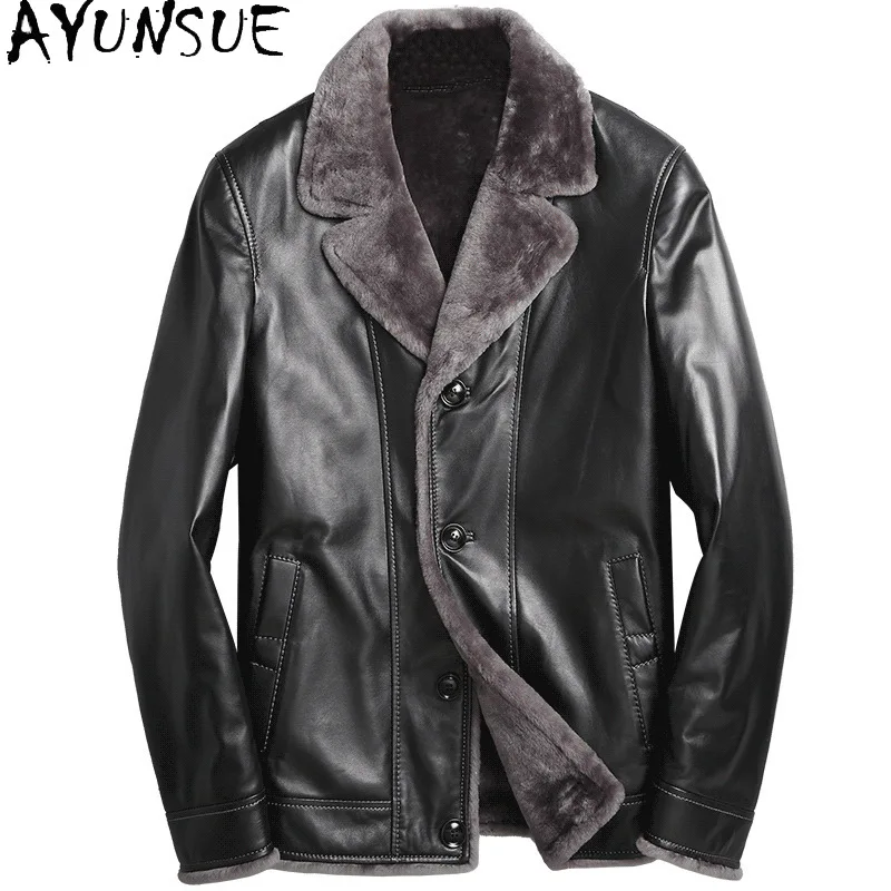 AYUNSUE Real Sheepskin Fur Coat Genuine Leather Jacket Men 2025 Warm Fur Coats Male Winter Clothes Suit Collar Jaqueta De Couro
AYUNSUE Real Sheepskin Fur Coat Genuine Leather Jacket Men 2025 Warm Fur Coats Male Winter Clothes Suit Collar Jaqueta De Couro