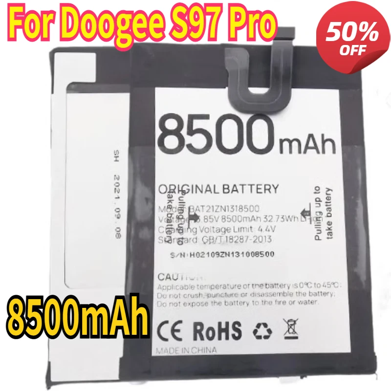 BAT21ZN1318500 Battery for Doogee S97 Pro 8500mAh Li-Ion Rechargeable Batteries Tracking Number Phone Accessories
BAT21ZN1318500 Battery for Doogee S97 Pro 8500mAh Li-Ion Rechargeable Batteries Tracking Number Phone Accessories
