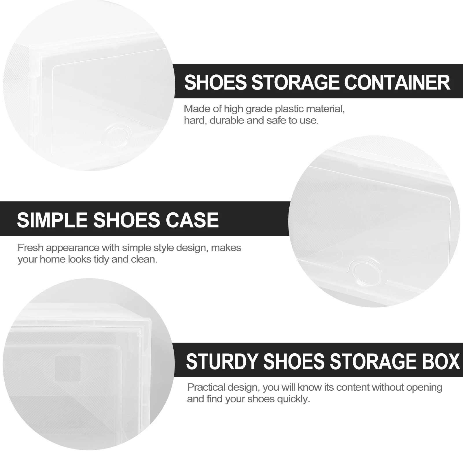 6 Pcs Transparent Shoe Boxes Plastic Storage Containers Thick Shoe Case ganizer Drawer Style Holders Shoes Protection
6 Pcs Transparent Shoe Boxes Plastic Storage Containers Thick Shoe Case ganizer Drawer Style Holders Shoes Protection