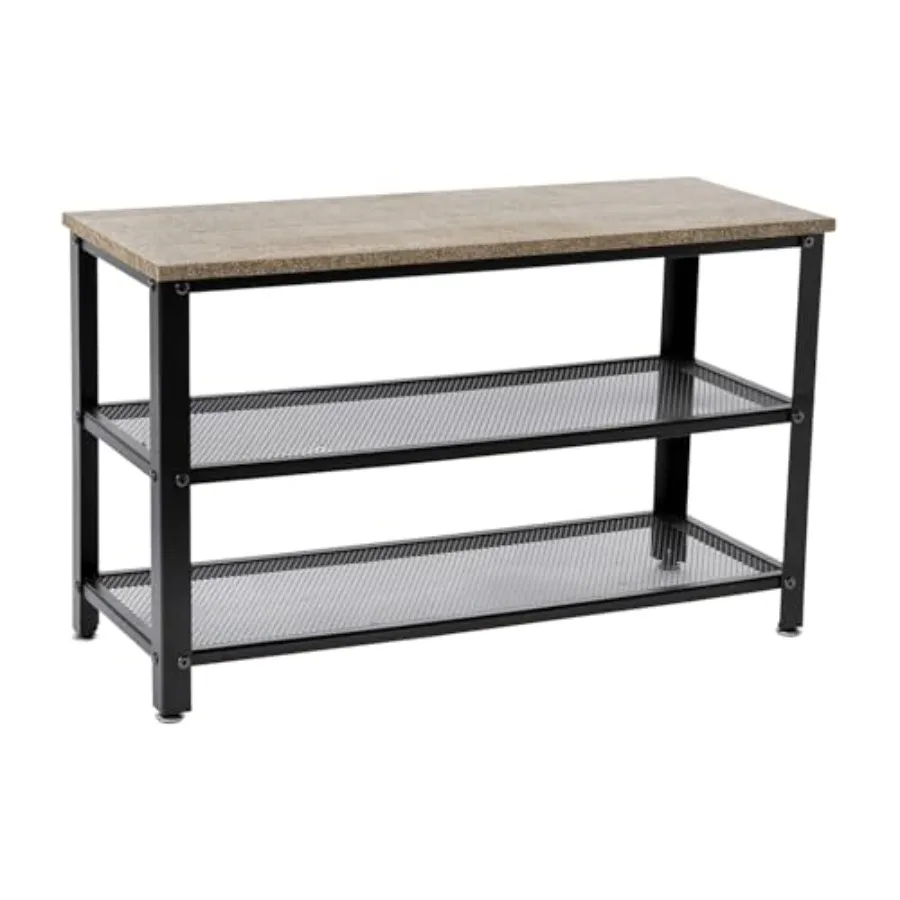 Easton 3-Tier Shoe Rack with Mesh Metal Shelves, Wooden Storage Shelf with Seat, Entryway, Mudroom, Hallway, Bedroom, 28.75" L,
Easton 3-Tier Shoe Rack with Mesh Metal Shelves, Wooden Storage Shelf with Seat, Entryway, Mudroom, Hallway, Bedroom, 28.75" L,