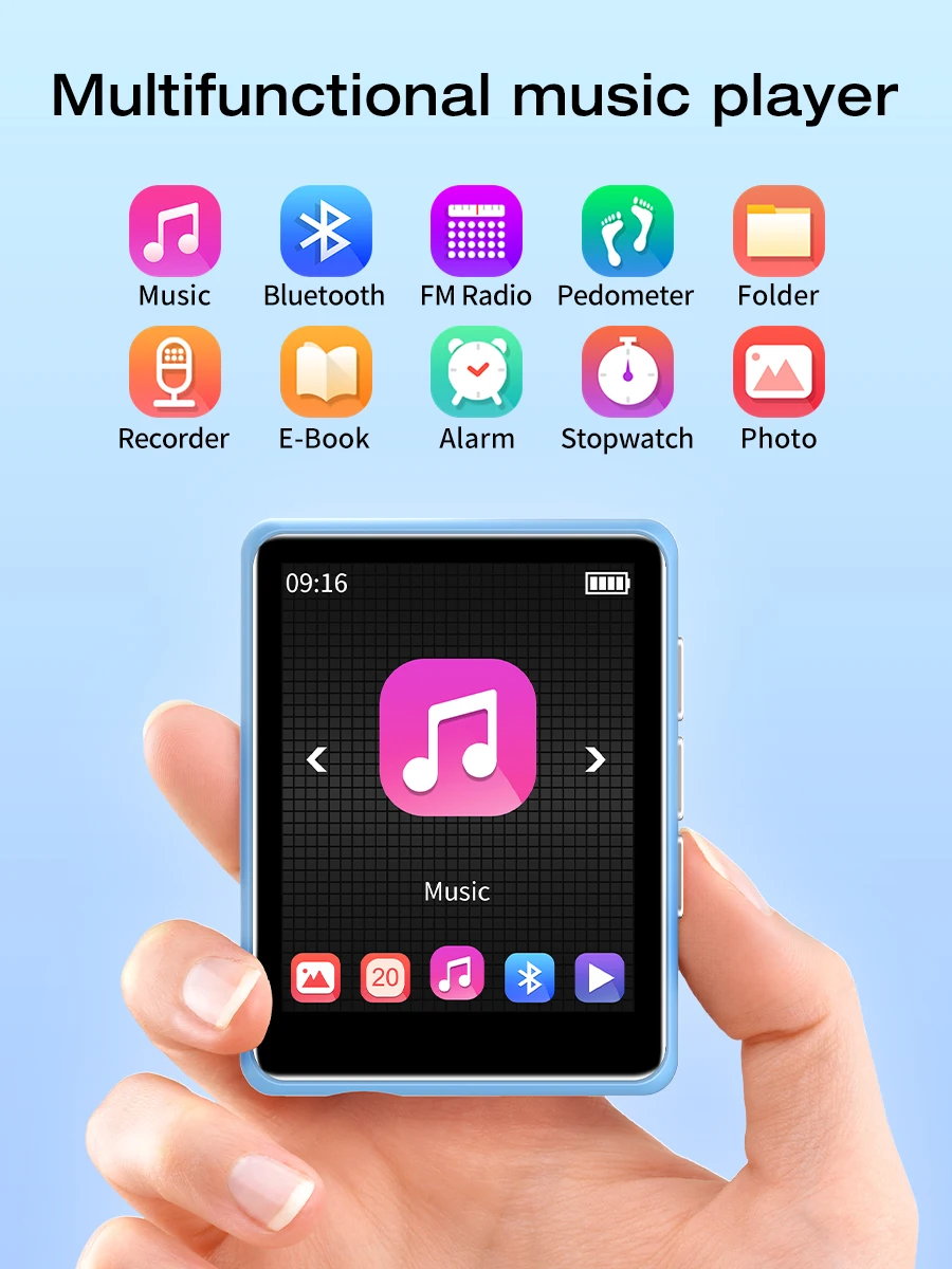 MP3-плеер на 32 ГБ с Bluetooth 5.0, сенсорным экраном, поддержкой Hi-Fi музыки без потерь, FM-радио, динамиком и функцией записи, поддержка карт памяти до 128 ГБ
MP3-плеер на 32 ГБ с Bluetooth 5.0, сенсорным экраном, поддержкой Hi-Fi музыки без потерь, FM-радио, динамиком и функцией записи, поддержка карт памяти до 128 ГБ