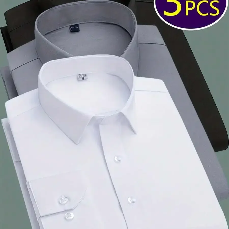 3 Pcs Mens Long Sleeve Solid Color Button-Up Dress Shirts Slim Fit Casual Business All Season Polyester
3 Pcs Mens Long Sleeve Solid Color Button-Up Dress Shirts Slim Fit Casual Business All Season Polyester