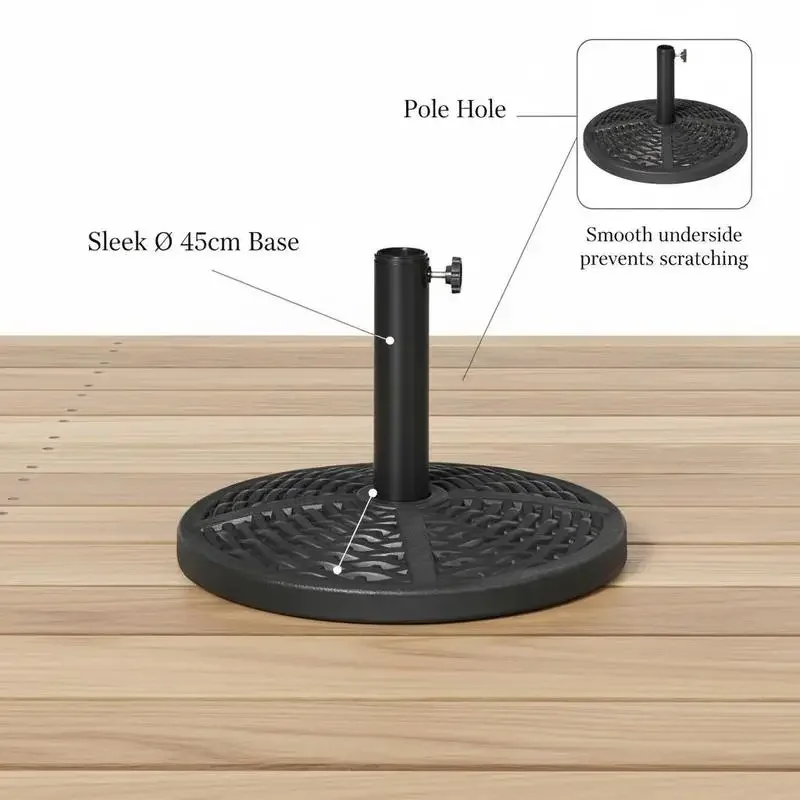 Concrete Umbrella Base Stand, Umbrella Base with Steel Tube, Round Umbrella Holder, for Balcony, Patio, Garden, Black
Concrete Umbrella Base Stand, Umbrella Base with Steel Tube, Round Umbrella Holder, for Balcony, Patio, Garden, Black