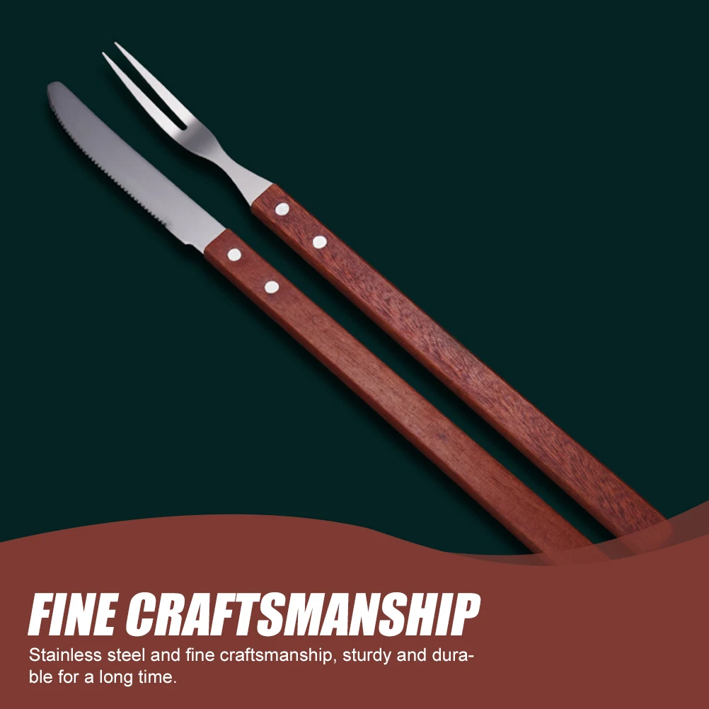 Stainless Steel Wood Handle Barbecue Fork Knife Long Handle Cutter Outdoor Kitchen Garden BBQ Tool Durable Portable
Stainless Steel Wood Handle Barbecue Fork Knife Long Handle Cutter Outdoor Kitchen Garden BBQ Tool Durable Portable