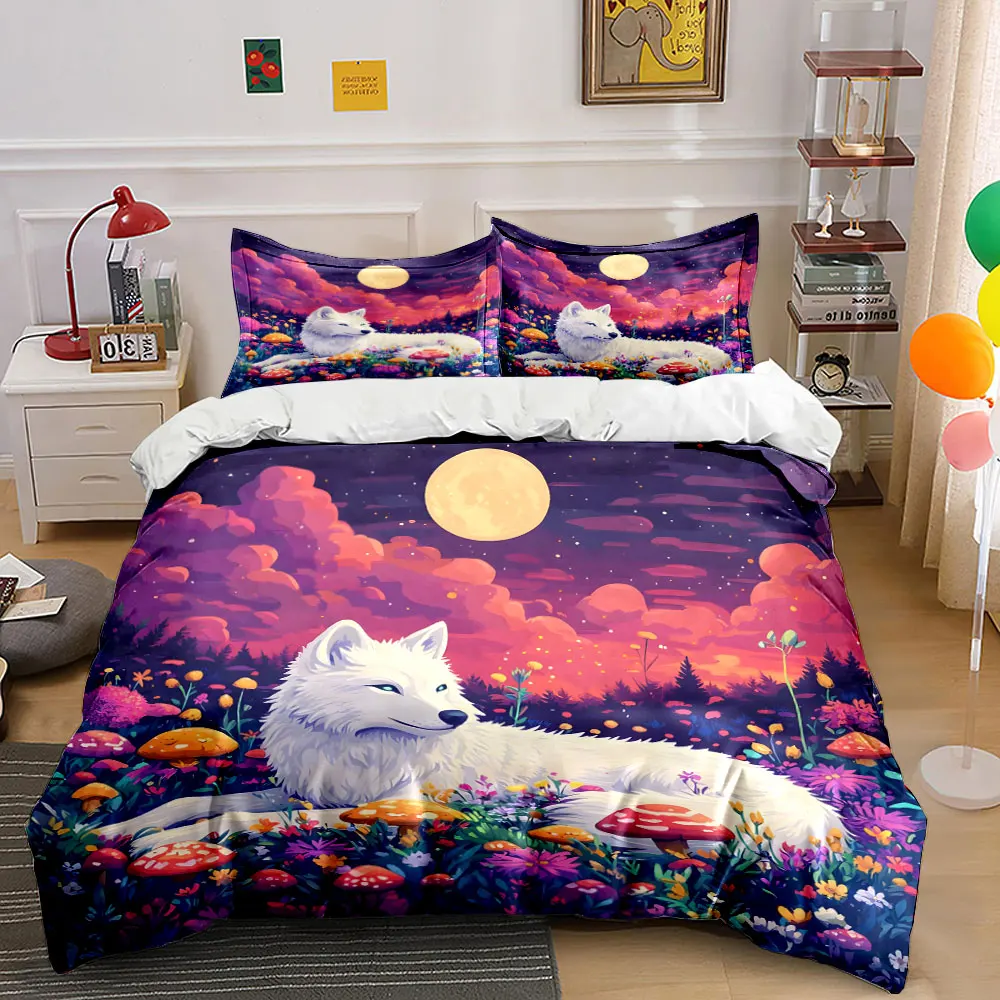 White wolf resting under moonlight Print Bedding Set 1 Duvet Cover 2 Pillowcases for Adult and Children Luxury Gift Full Size
White wolf resting under moonlight Print Bedding Set 1 Duvet Cover 2 Pillowcases for Adult and Children Luxury Gift Full Size
