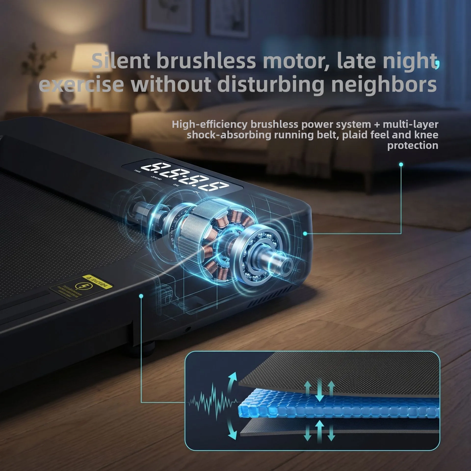 Electric Flat Walking Treadmill Home Office 120KG Large Bearing Brushless Motor with Incline and Shock Absorption
Electric Flat Walking Treadmill Home Office 120KG Large Bearing Brushless Motor with Incline and Shock Absorption