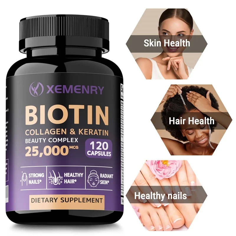 Biotin Capsules - for Hair, Skin, Nail Health, Anti-Aging, Supports Joints & Bones, Promotes Metabolism, Improves Immunity
Biotin Capsules - for Hair, Skin, Nail Health, Anti-Aging, Supports Joints & Bones, Promotes Metabolism, Improves Immunity