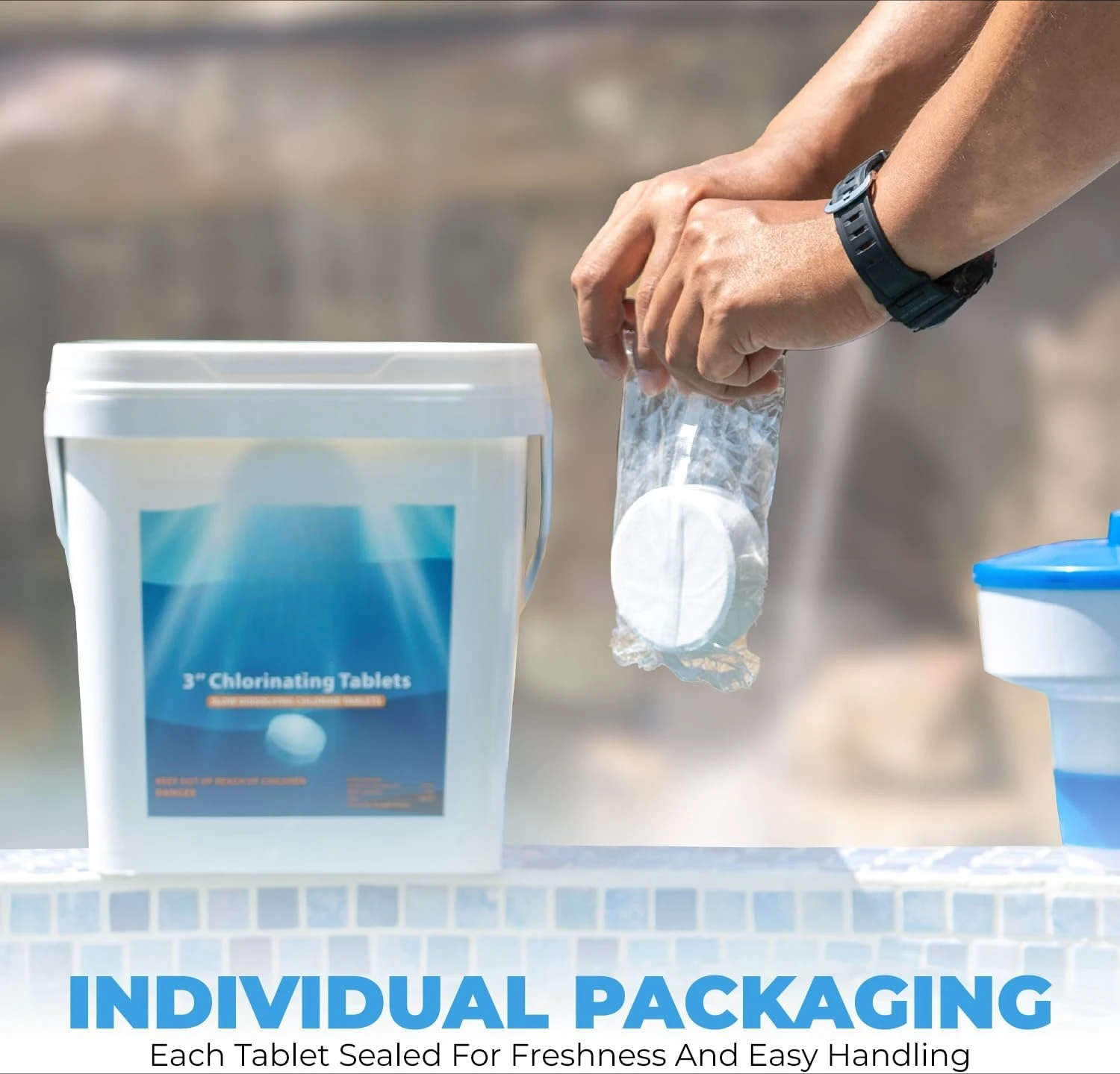 3"Chlorine Tablets Bucket, 3-inch Individually Wrapped, 25 lbs Chlorinating Tabs for Swimming Pools,Hot Tubs,Spa Slow Dissolving
3"Chlorine Tablets Bucket, 3-inch Individually Wrapped, 25 lbs Chlorinating Tabs for Swimming Pools,Hot Tubs,Spa Slow Dissolving