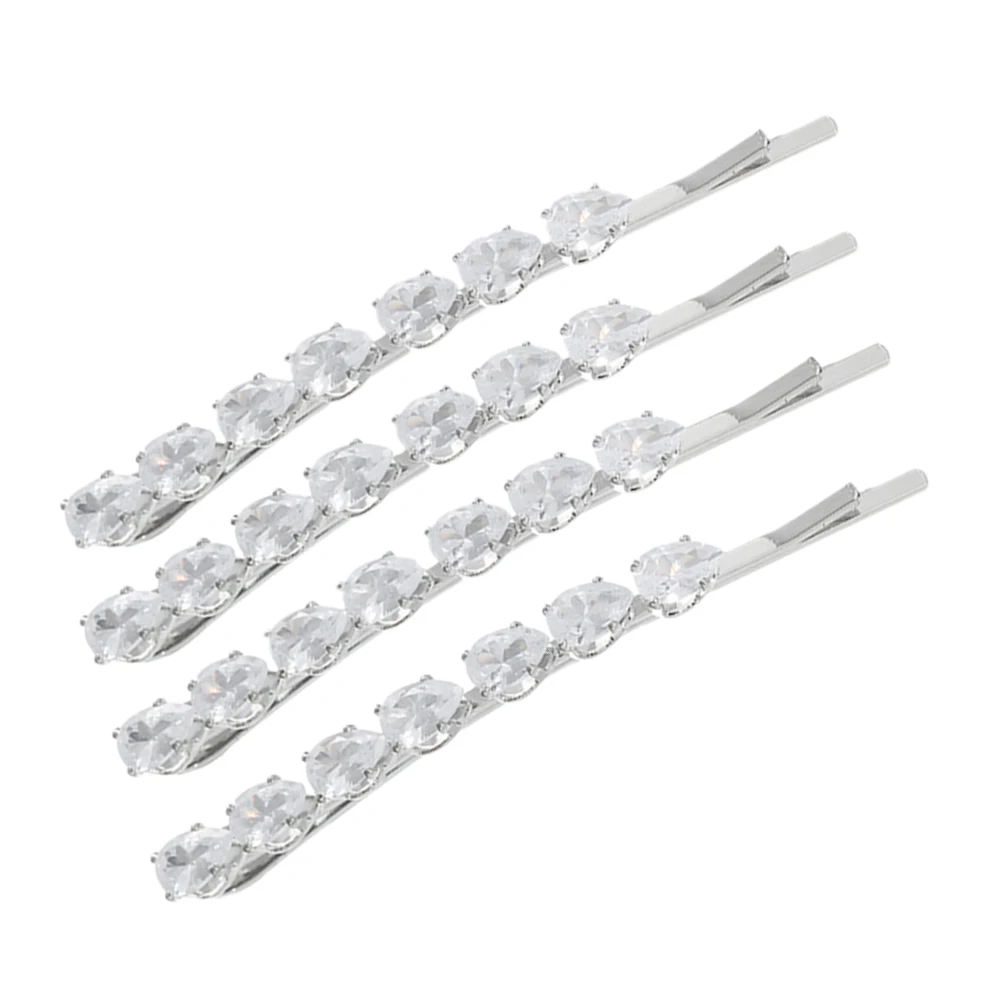 4Pcs Rhinestone Hairpin Crystal Barrette Women Accessories Silver Color Elegant Design For Wedding Banquet Hairstyles
4Pcs Rhinestone Hairpin Crystal Barrette Women Accessories Silver Color Elegant Design For Wedding Banquet Hairstyles