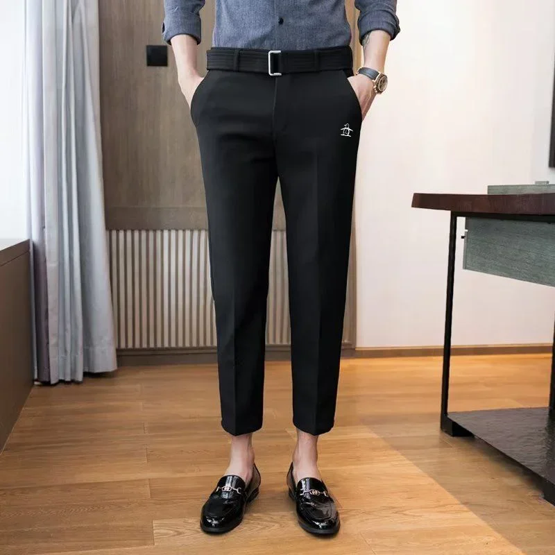 Men's Casual suit Pants trendy slim fit nine point summer style Korean version Golf Wear Men business Running shorts Clothing
Men's Casual suit Pants trendy slim fit nine point summer style Korean version Golf Wear Men business Running shorts Clothing