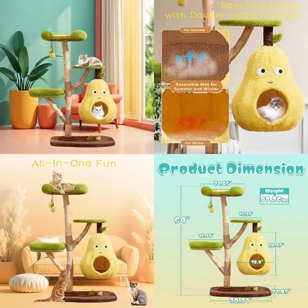 Luxury Solid Wood Cat Tree Tower for Multiple Cats, Home Activity Center and Decorative Kitty Furniture
Luxury Solid Wood Cat Tree Tower for Multiple Cats, Home Activity Center and Decorative Kitty Furniture