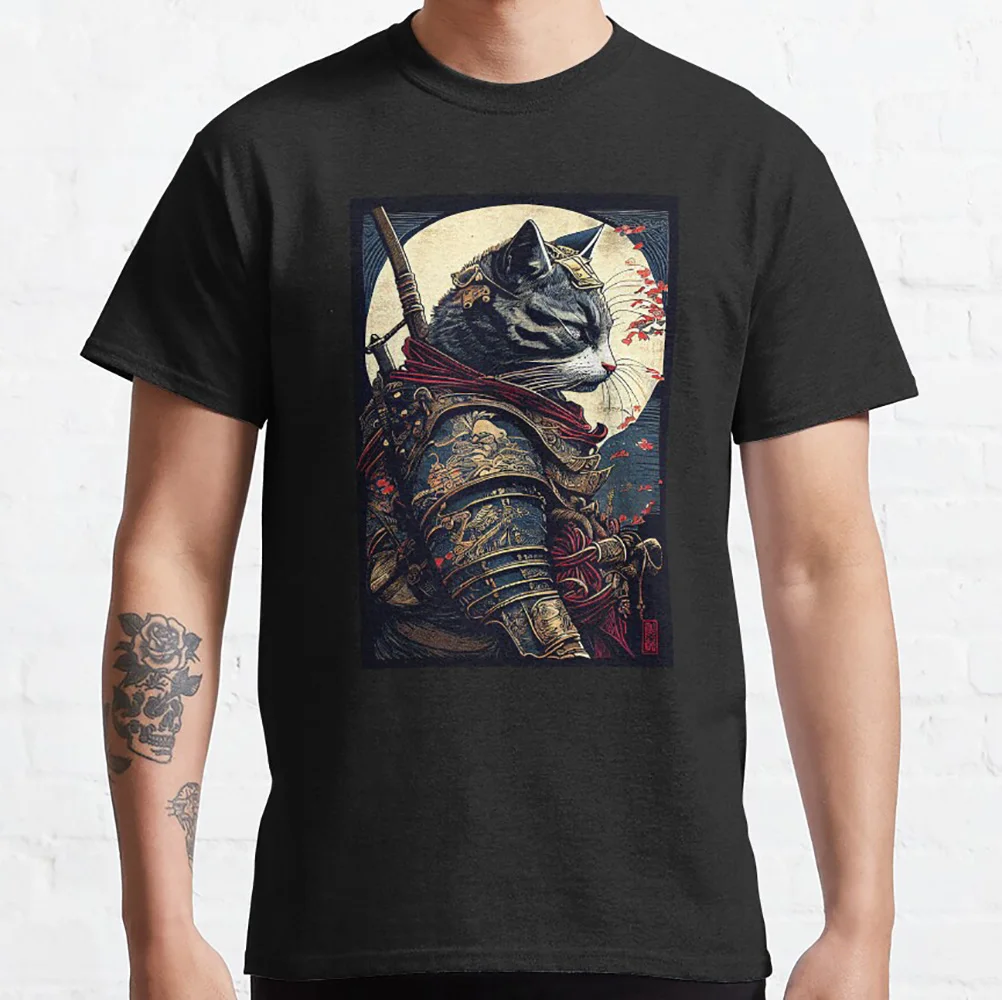 Beautiful Ukiyo-e Style Samurai Cat Gift t shirt for Cat Lover 100% cotton Cute kitty Graphic tee Short Sleeve y2k clothes
Beautiful Ukiyo-e Style Samurai Cat Gift t shirt for Cat Lover 100% cotton Cute kitty Graphic tee Short Sleeve y2k clothes