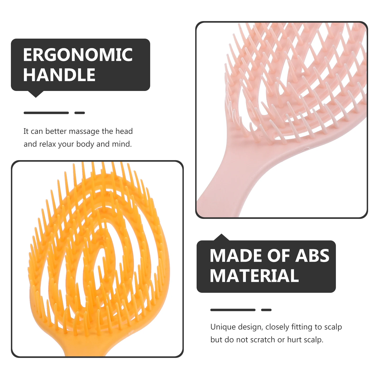 2 шт., массажная расческа, полая дуга, дизайн, эргономичная ручка, распутывающая щетка для укладки волос для влажных и сухих волос, массаж кожи головы 
2 шт., массажная расческа, полая дуга, дизайн, эргономичная ручка, распутывающая щетка для укладки волос для влажных и сухих волос, массаж кожи головы