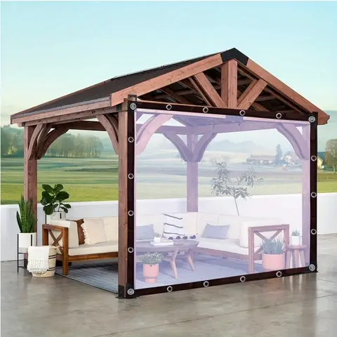 1 lotto di tela trasparente antipioggia con anelli di tenuta - Telone impermeabile multiuso per esterni Può essere utilizzato per Pati