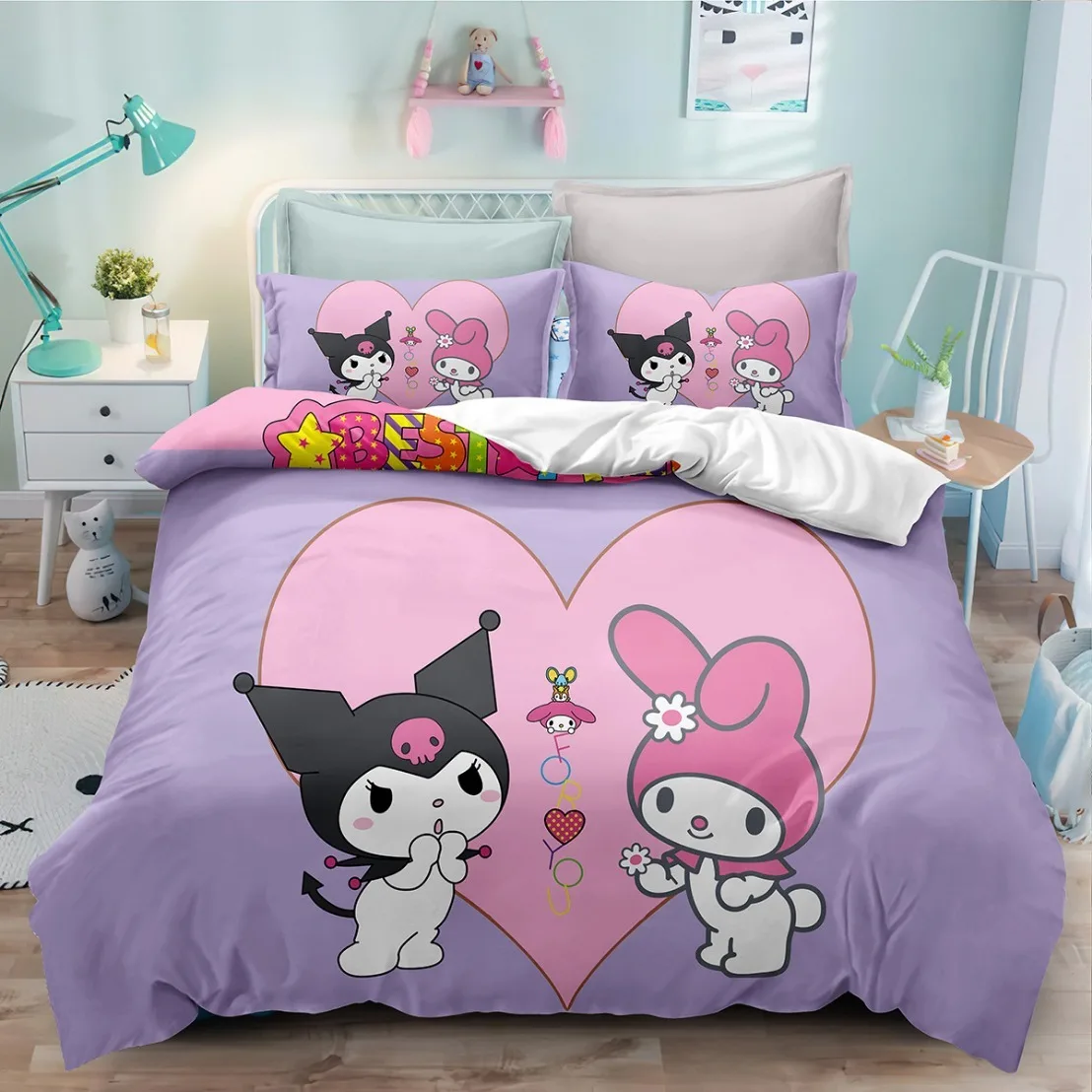 Комплект постельного белья Sanrio Cinnamoroll с 3D рисунком, пододеяльник, милый комплект постельного белья My Melody Kuromi, детские подарки, декоративный Комплект постельного белья
Комплект постельного белья Sanrio Cinnamoroll с 3D рисунком, пододеяльник, милый комплект постельного белья My Melody Kuromi, детские подарки, декоративный Комплект постельного белья