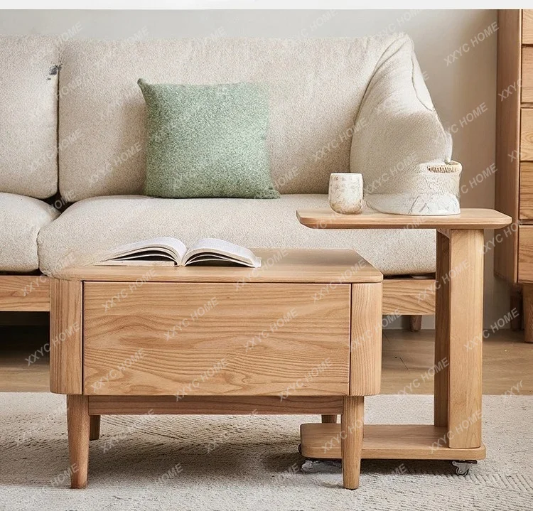 A Solid wood coffee table size combination ash wood log living room household removable belt pumping high and low tea table
A Solid wood coffee table size combination ash wood log living room household removable belt pumping high and low tea table