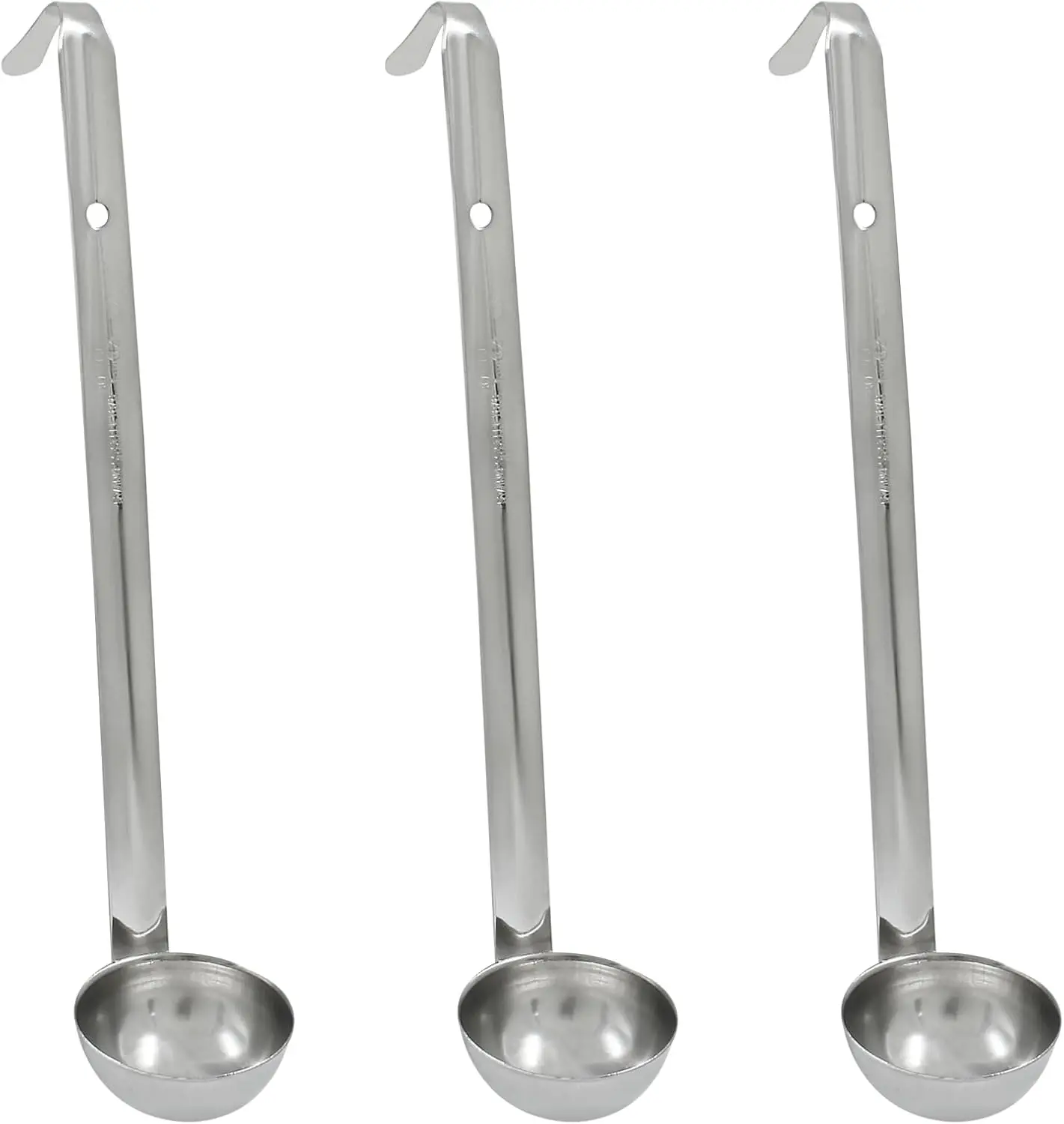 3-Piece Stainless Steel Soup Ladle Set with Hooked Handles for Cooking Serving
3-Piece Stainless Steel Soup Ladle Set with Hooked Handles for Cooking Serving