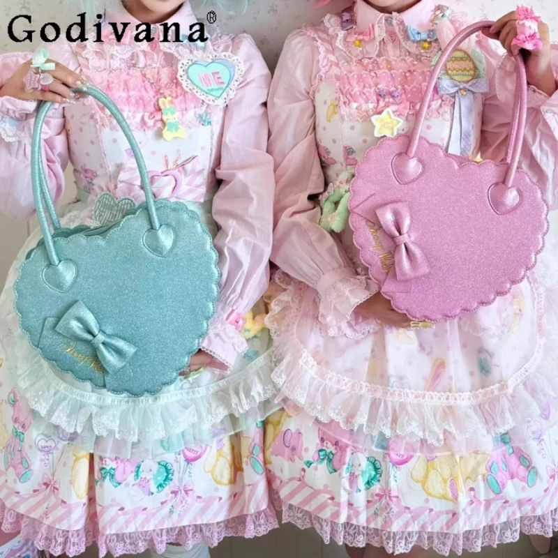 Original Girls Princess Love Shape Lolita Handbag 2026 New Women's Fashion Versatile Casual Shiny Messenger Bag
Original Girls Princess Love Shape Lolita Handbag 2026 New Women's Fashion Versatile Casual Shiny Messenger Bag