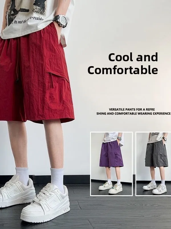 Summer Casual Loose Shorts Men's Thin Wide Beach Fashion American High Street Large Size Five-Quarter Pants Polyester Fiber
Summer Casual Loose Shorts Men's Thin Wide Beach Fashion American High Street Large Size Five-Quarter Pants Polyester Fiber