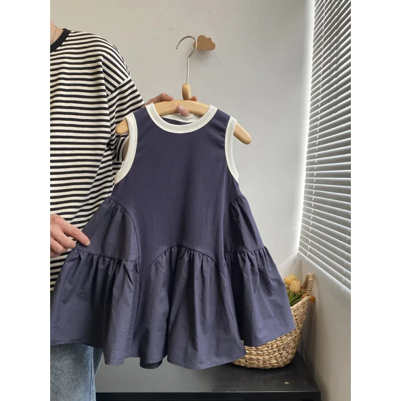 Girls' Dress2025Spring Summer Elegant Patchwork Sleeveless Dress Thin Fashionable Stylish Versatile Children's Dress
Girls' Dress2025Spring Summer Elegant Patchwork Sleeveless Dress Thin Fashionable Stylish Versatile Children's Dress