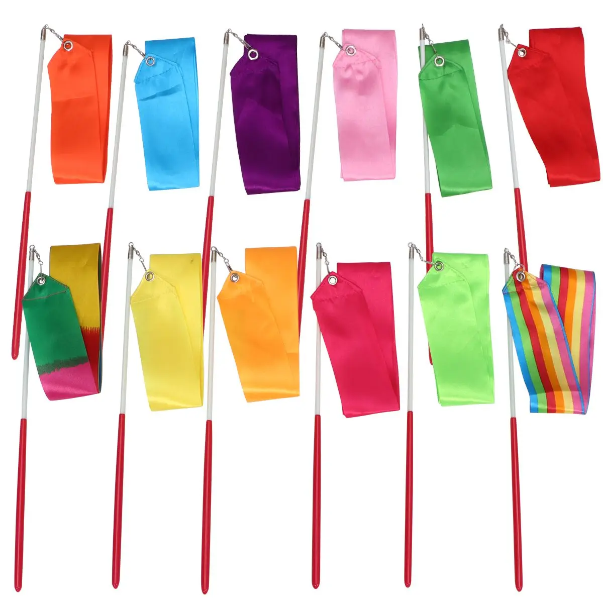 12 Pcs Gymnastics Ribbons Dance Streamers Kids Training Equipment Ribbon With Stick Ideal For Twirling Chinese Dance
12 Pcs Gymnastics Ribbons Dance Streamers Kids Training Equipment Ribbon With Stick Ideal For Twirling Chinese Dance