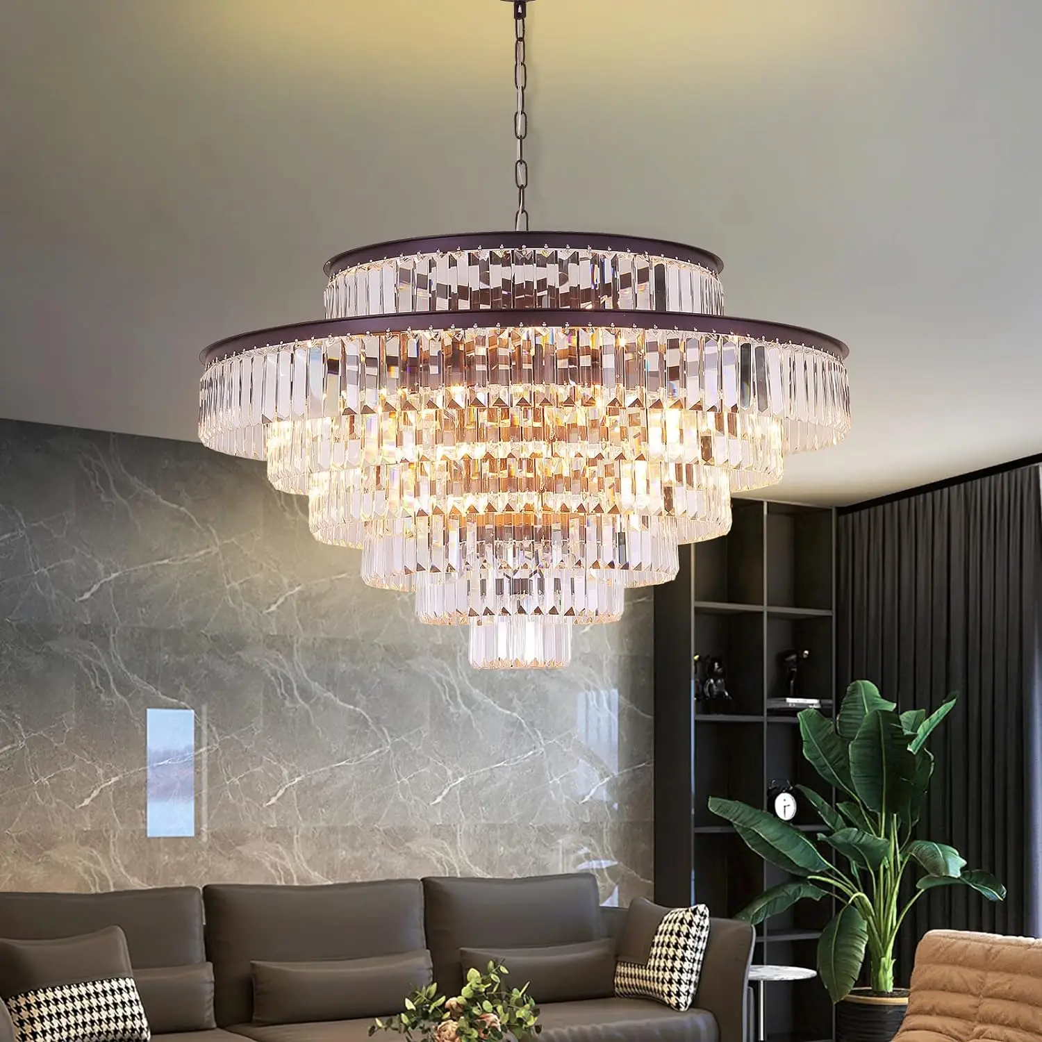Modern Black Luxury Crystal Chandelier Lights Fixture Rectangle Gold Pendant Hanging Lamp for Foyer Dining Bedroom Living Room
Modern Black Luxury Crystal Chandelier Lights Fixture Rectangle Gold Pendant Hanging Lamp for Foyer Dining Bedroom Living Room