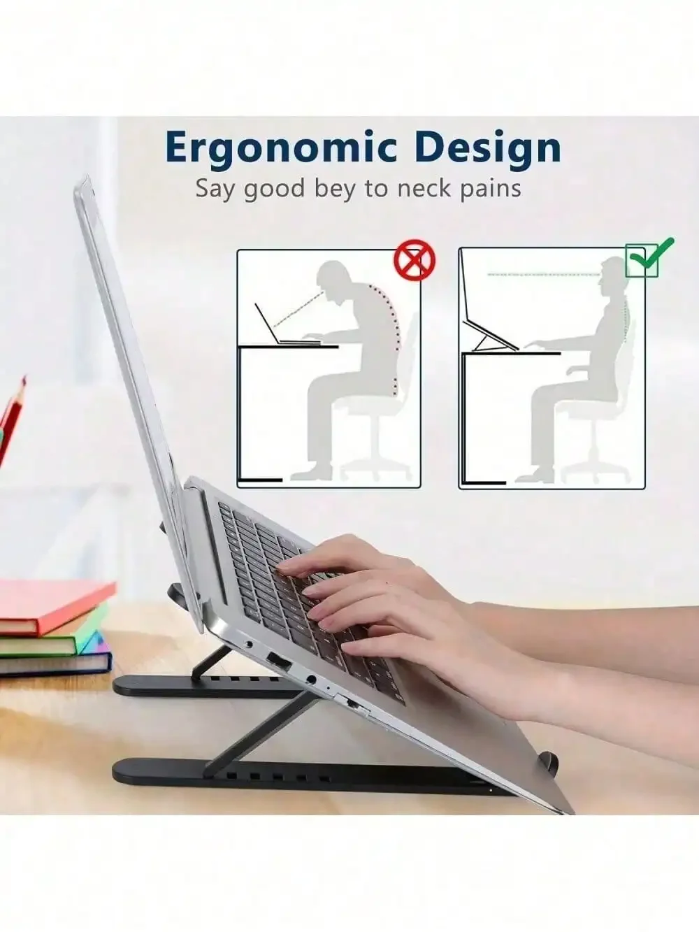 Laptop Stand 10-Levels Angles Adjustable Computer Stand- Compatible With All Laptops And Height Adjustable Portable Laptop Stand -Extra Large Foldable Computer Stand For Desk - Ergonomic,Tablet Phone Stand Stand Holder
Laptop Stand 10-Levels Angles Adjustable Computer Stand- Compatible With All Laptops And Height Adjustable Portable Laptop Stand -Extra Large Foldable Computer Stand For Desk - Ergonomic,Tablet Phone Stand Stand Holder