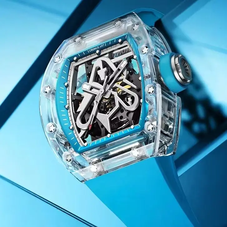 CRONUSART Men Automatic Watch Tonneau Mechanical Wristwatch Sapphire Case & Mirror Luminous Fluororubber Strap Skeleton Dial
CRONUSART Men Automatic Watch Tonneau Mechanical Wristwatch Sapphire Case & Mirror Luminous Fluororubber Strap Skeleton Dial