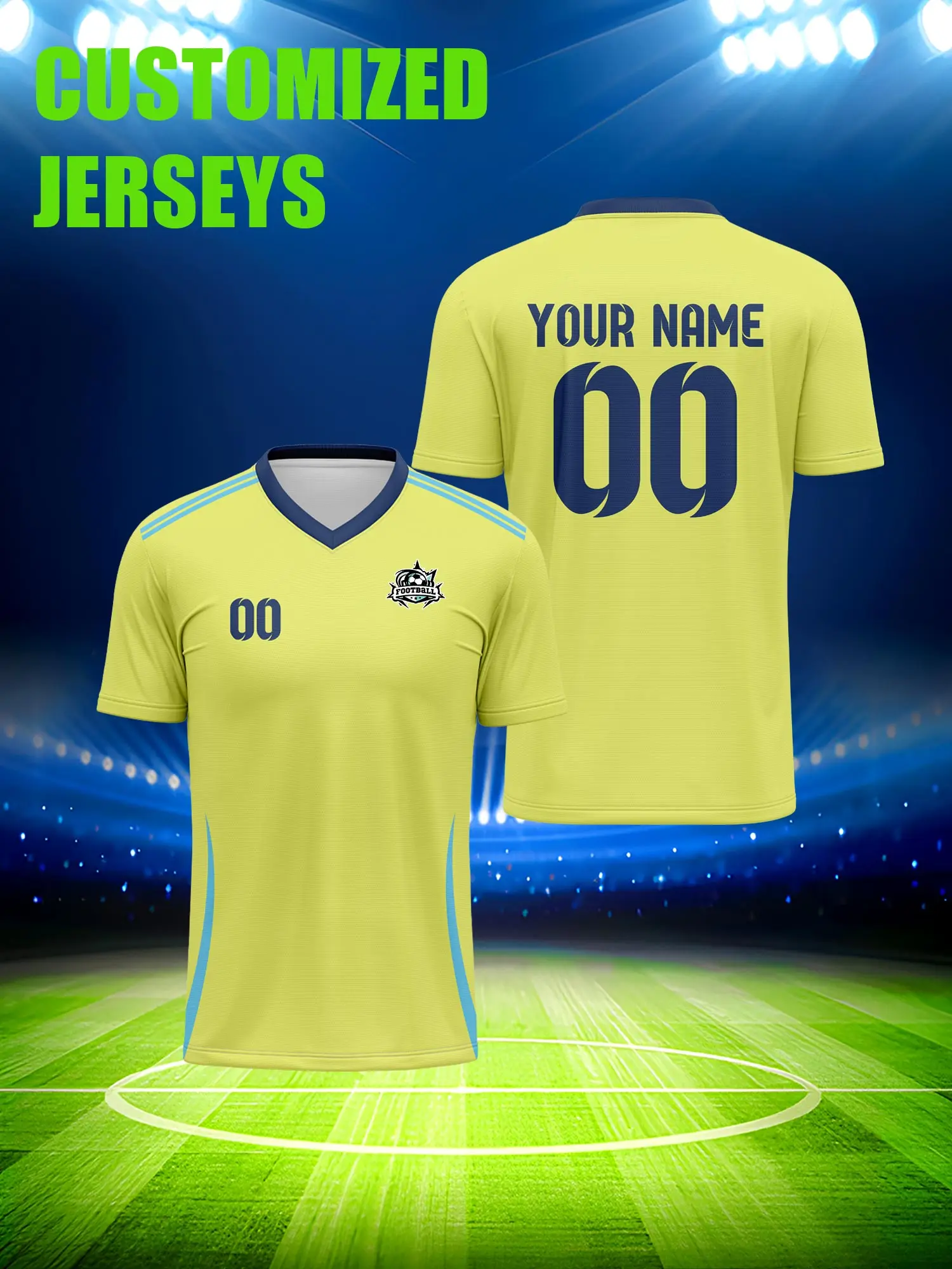 Custom Soccer Jersey With Custom Image, Number And Name, energetic sport performance uniform
Custom Soccer Jersey With Custom Image, Number And Name, energetic sport performance uniform